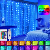 led string lights rgb christmas decoration remote control usb garland curtain 3m fairy lamp for wedding holiday bedroom outdoor