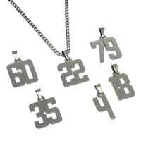 2022 personality custom number pendant with chain necklace stainless steel unisex jewelry gift 50 99