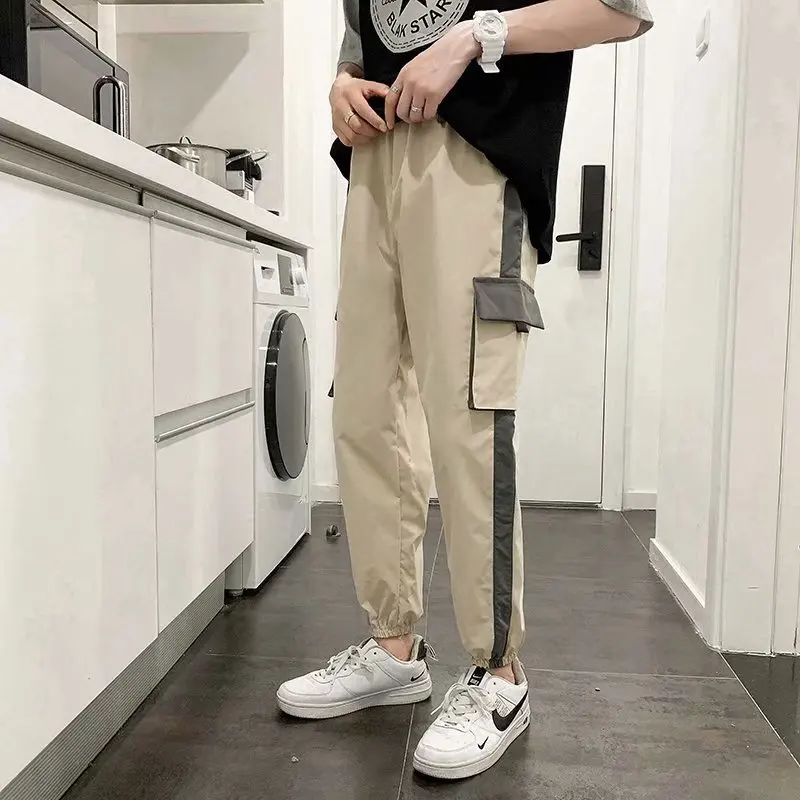 

Men's Cargo Pants Casual Stretch Elastic Waist Pockets Oversized Men Joggers Streetwear Sweatpants Plus Size Men Trousers