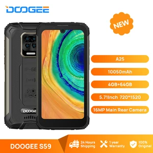 doogee s59 rugged phone 10050mah super battery smartphone 4gb64gb cellphone ip68ip69k 2w loud volume speaker celular free global shipping