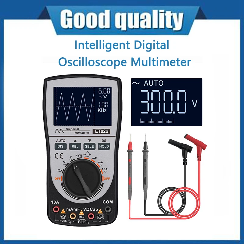 

Upgraded MUSTOOL MT8206 2 in 1 Intelligent Digital Oscilloscope Multimeter with Analog Bar Graph Color Screen