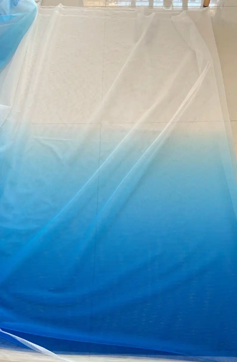 3 ярда Тюлевая ткань с окрашенным эффектом градиентом от s черного до