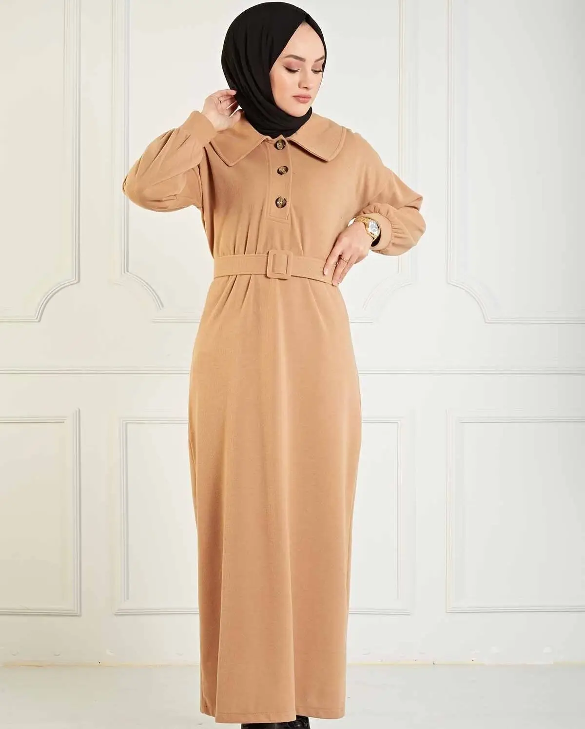 TUGBA Collar Button Detail Dress Muslim women dresses for women Muslim long dress Muslim women turkey