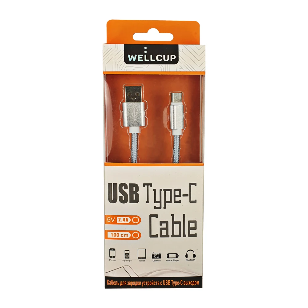 Wellcup 5V 2.4A USB Type C кабель провод для быстрой зарядки Samsung Galaxy S8 S9 S10 plus a50 Xiaomi Mi9 и