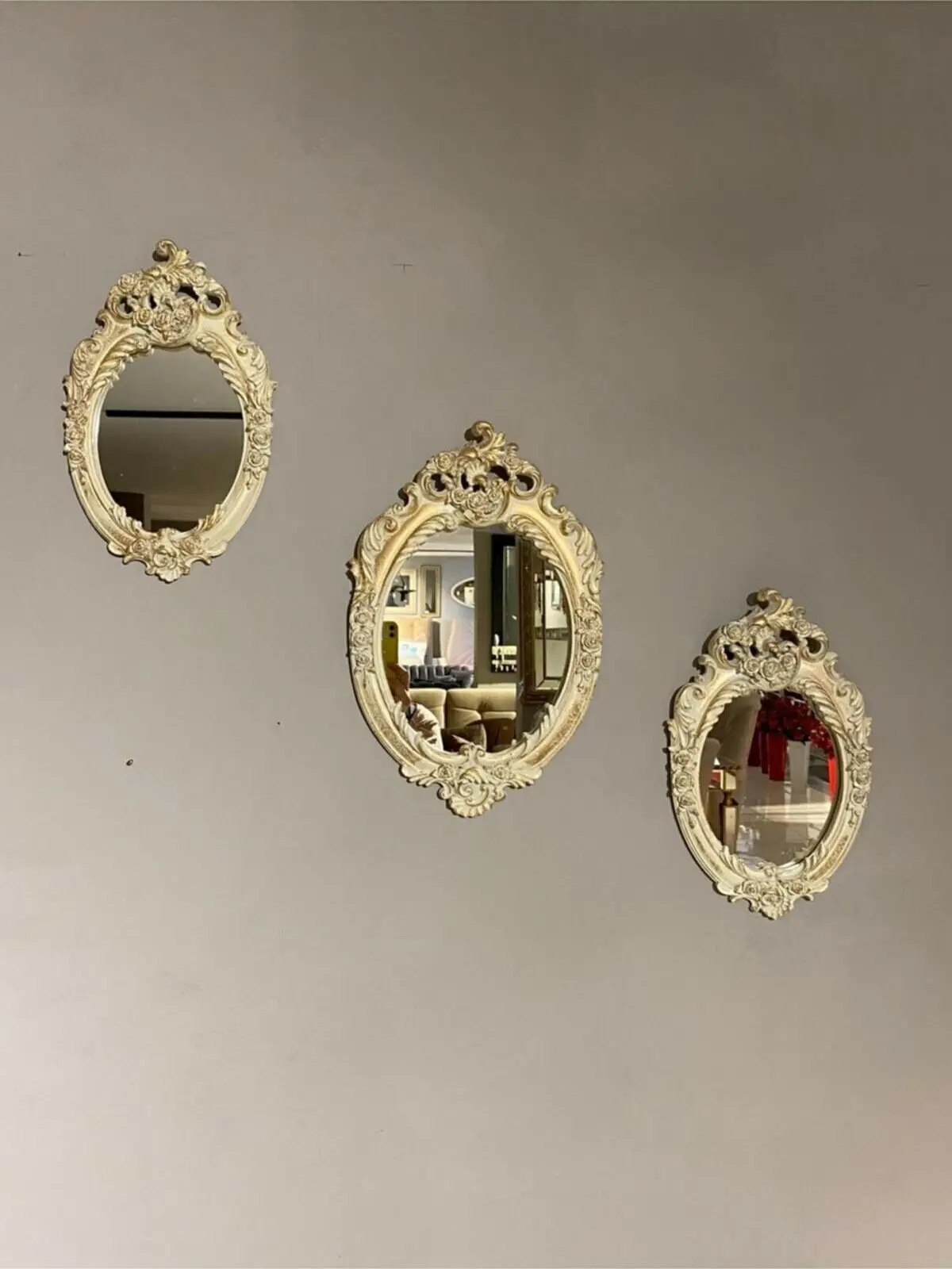 3 Pc Triple Decorative Mirror Tumbled Wall Object Console Furniture Body Length Decor Bathroom Made In From Turkey