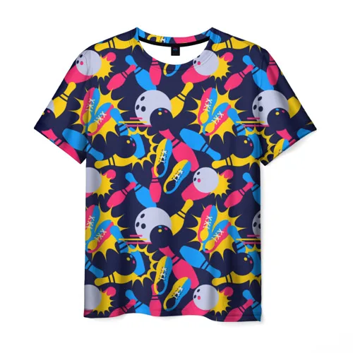 Мужская футболка 3D Боулинг|Мужские футболки| |