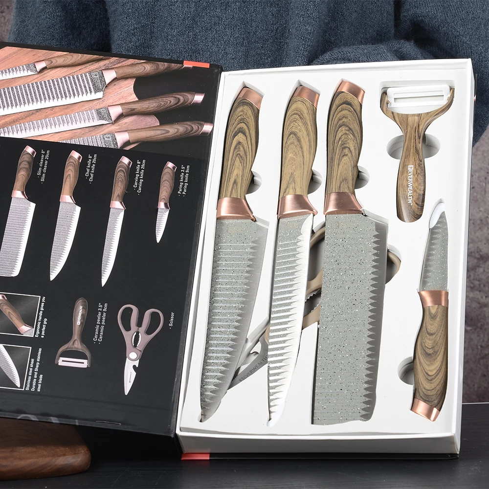 Набор кухонных ножей для шеф-повара полезный набор с ручкой из полипропилена +