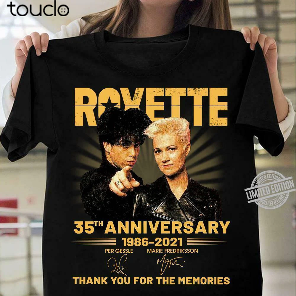 

Roxette 35th Anniversary 1986-2021 Thank You For The Memories Men Black Tshirt
