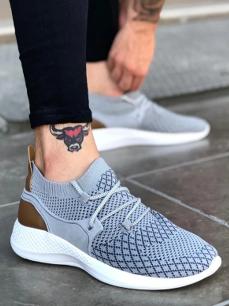 Мужская Спортивная обувь BA0001 Fly Rahat Yüksek Taban Gri Erkek Spor новые модели повседневной