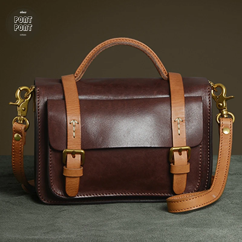 

Female Fashion Handbag Satchel Shoulder Crossbody Bag High End Vegetable Tanned Genuine LeatherFor Women sac a main femme bolsa
