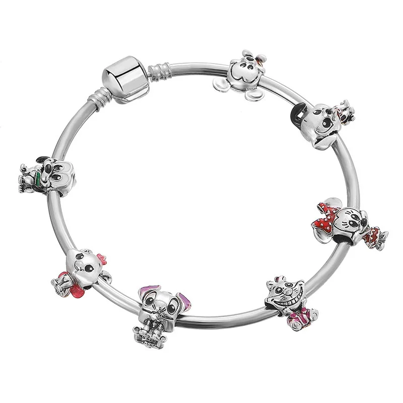 

Pandora 925 Silver Original Cartoon Bracelet Beaded Pendant DIY Ladies Jewelry
