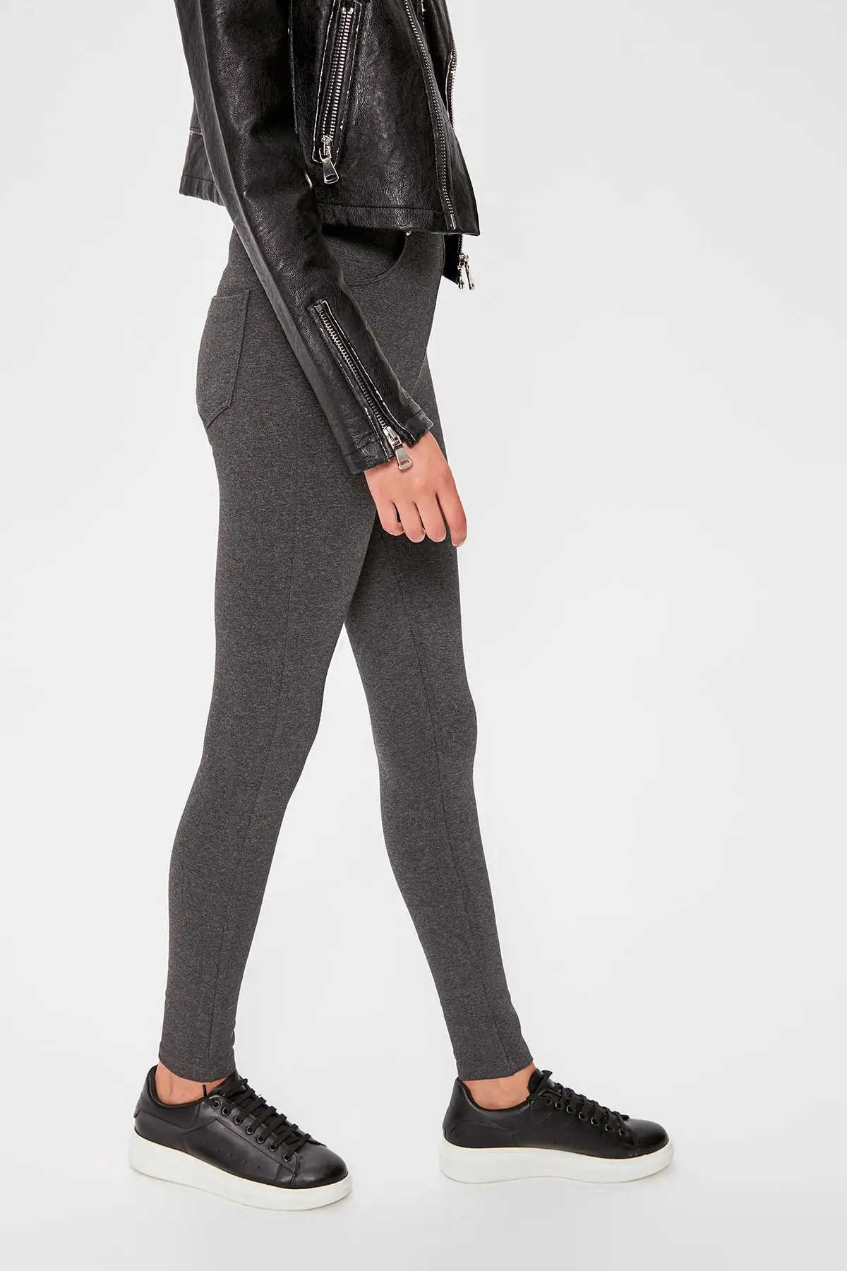 Trendyol Gray Jegging Knitted Leggings TWOAW20TA0045 | Женская одежда