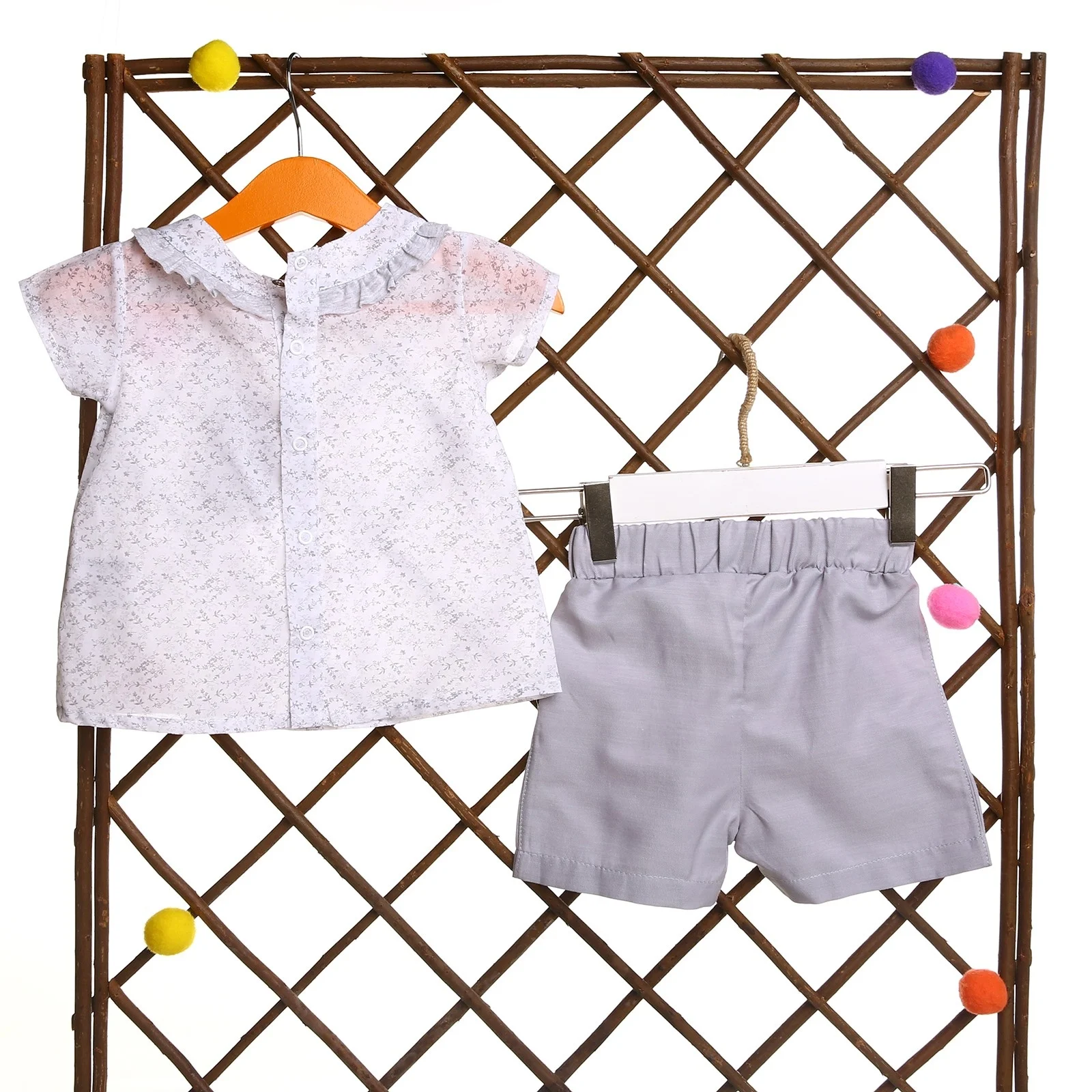 Ebebek HelloBaby/топ с цветочным рисунком для маленьких девочек Комплект шортами| |