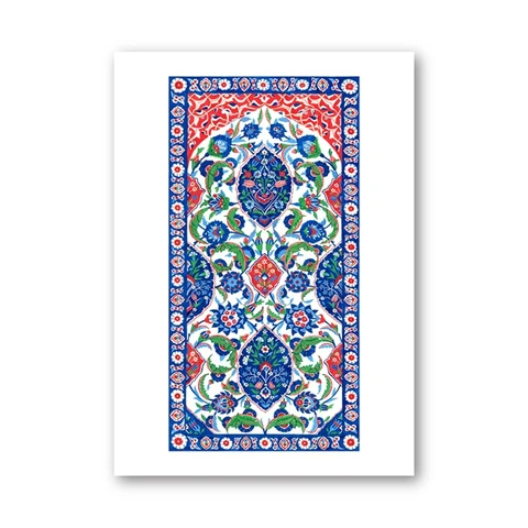 Турецкая орнаментная плитка, акварельная художественная картина, оттоманская плитка Iznik, дизайнерский холщовый плакат, традиционный декор с принтом из цветов в стиле стамбурга