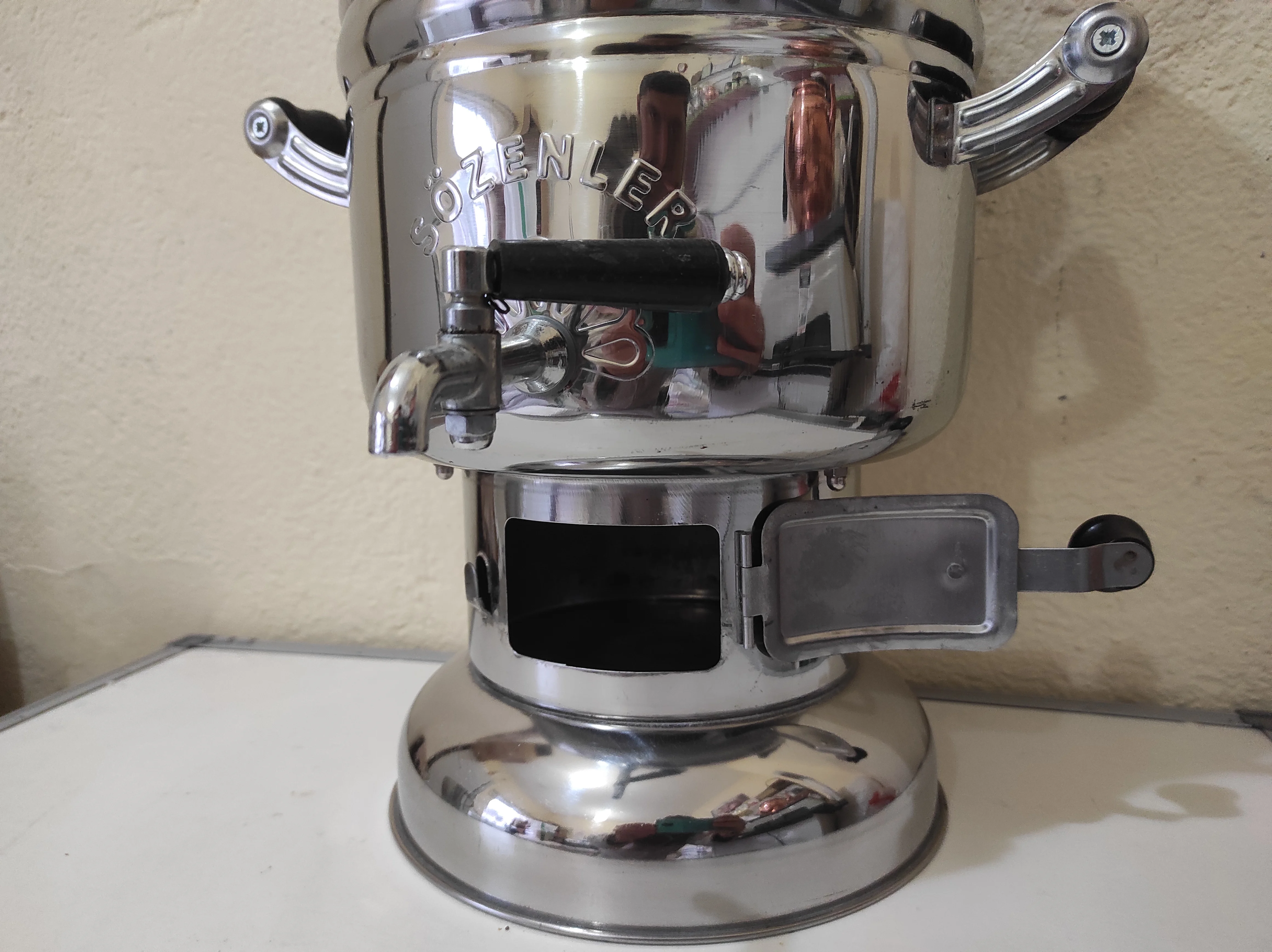 Самовар из высококачественной хромированной стали емкостью 4 5 л для пикника дома