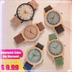 Часы мужские деревянные кварцевые с кожаным ремешком, ручной работы, бамбуковые часы