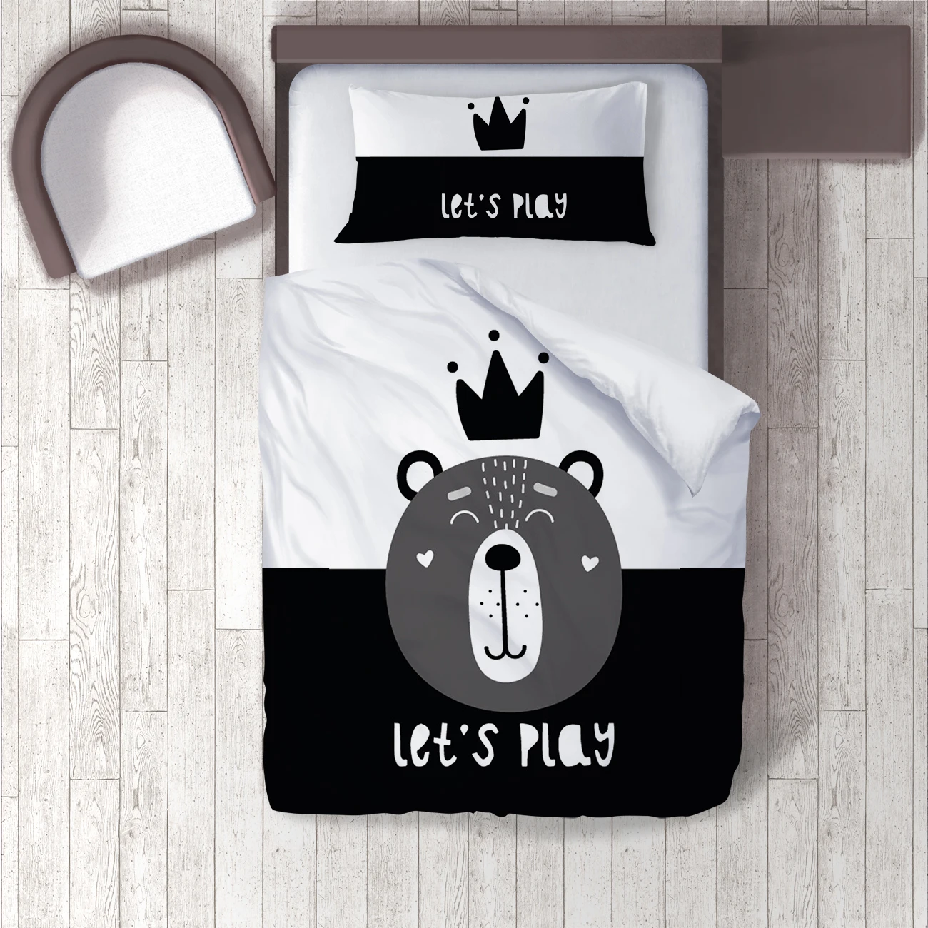 

Duvet Cover Set Bedding Set Pillow Case for Baby and Kids Room 3D Printed Black Bear King Model 1372