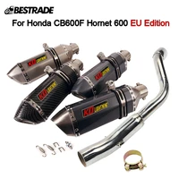 eu edition for honda 600 cb600f hornet motorcycle exhaust system muffler tips slip on 51mm mid link pipe stainless steel escape