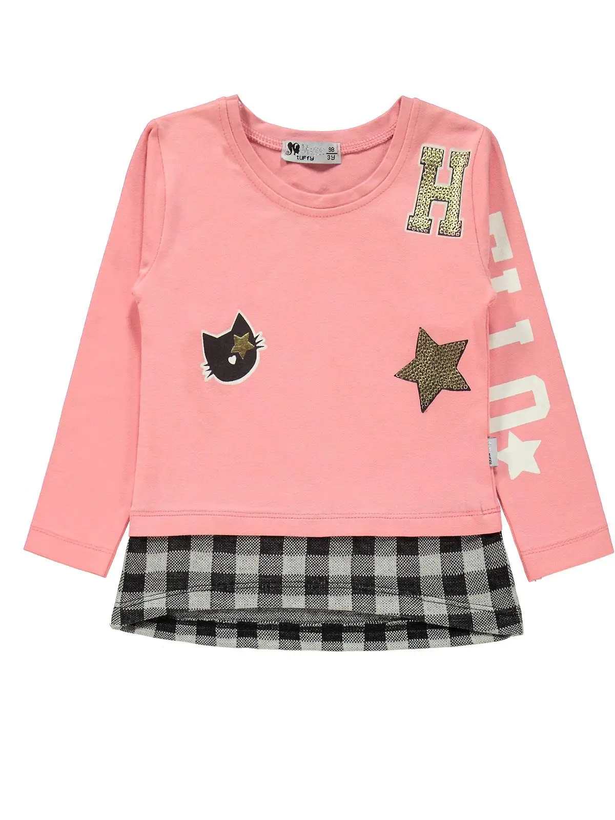 

Tuffy Girl Tights Suit 3-6 Ages Black and Pink Color 95% Cotton 5% Elastane Crew Neck Long Sleeve