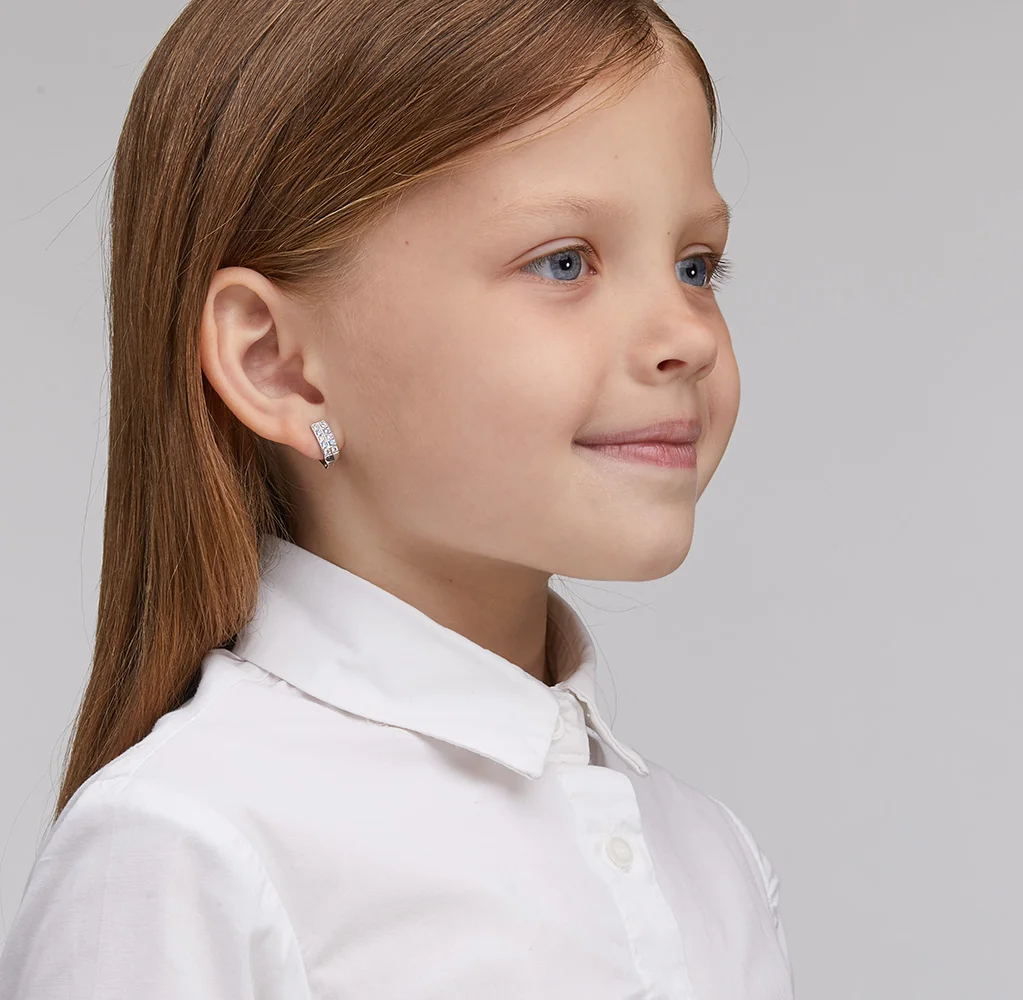 Silver earrings with cubic zirconia sunlight sample 925 | Украшения и аксессуары