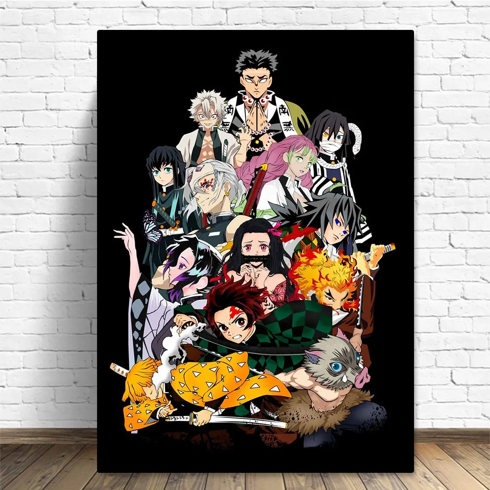 

Demon Slayer Japanese Anime Art Posters On The Canvas Painting Prints Nezuko Tanjiro Rengoku Wall Pictures For Living Room Decor