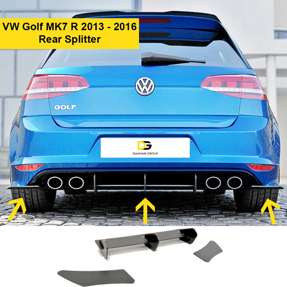 V.W Glof MK7 2013 - 2016  Rear and Side Splitters Matte Black Plastic