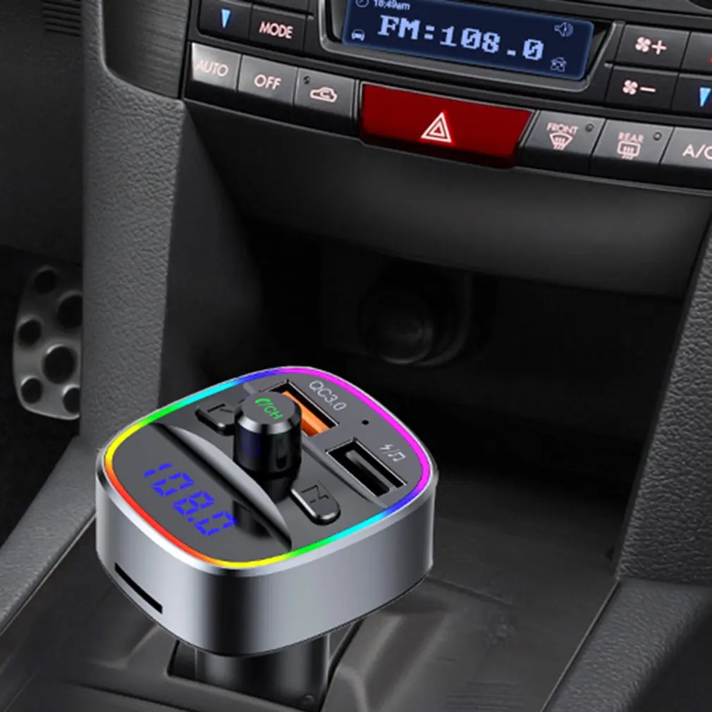

Wireless Car Bluetooth 5.0 FM Transmitter Audio Receiver Player LED Display Dual USB Car Charger Car Accessories