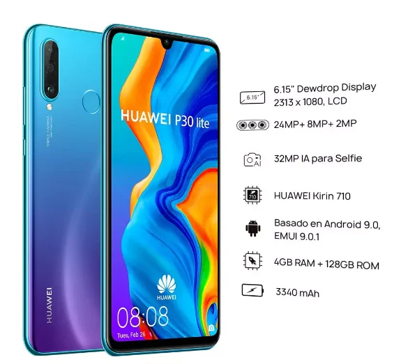 Оригинальная глобальная версия Huawei P30 Lite 4 Гб 128 мобильный телефон 6 15 дюймовый