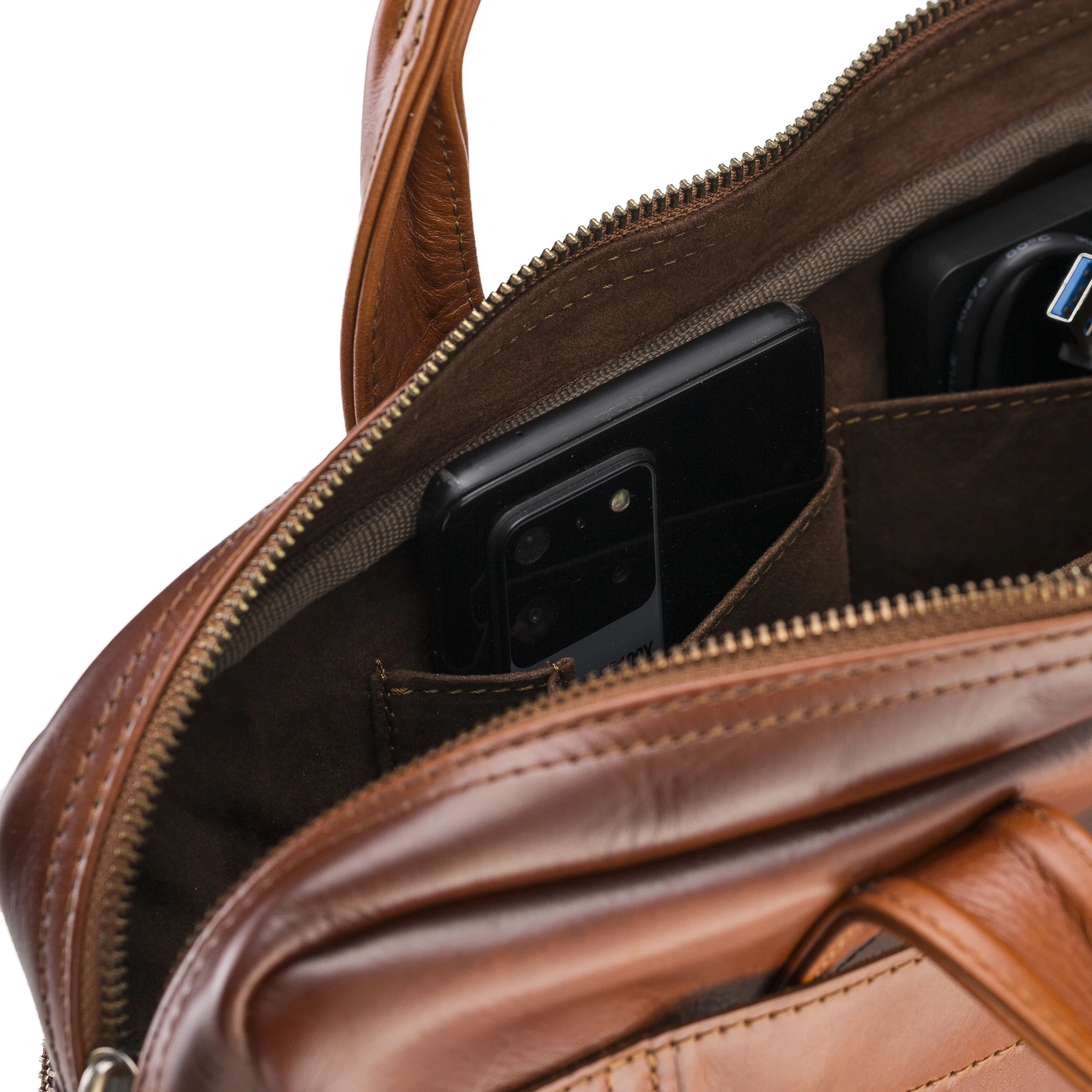 Handmade Genuine Leather Briefcase Laptop Notebook Business Travel Durable Bag Handbag with Shoulder Strap RFID Elegant 13