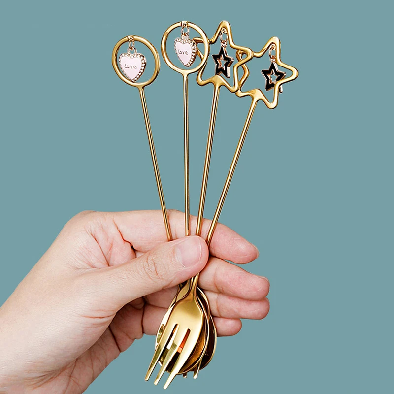 

Creative Coffee Spoon 304 Stainless Steel Tea Spoons Funny Cutlery Sets Dessert Ice Cream Fork Tableware Kitchen Bar Accessories