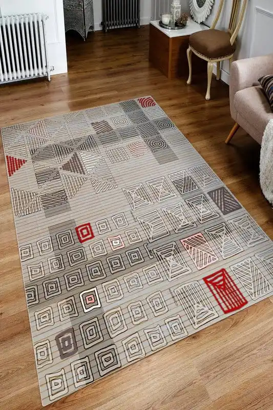 

Rug Carpet Living Room Turkish Workmanship Gray High Quality Durable Soft Thick Home Textiles Non-Slip Sole Area Carpet