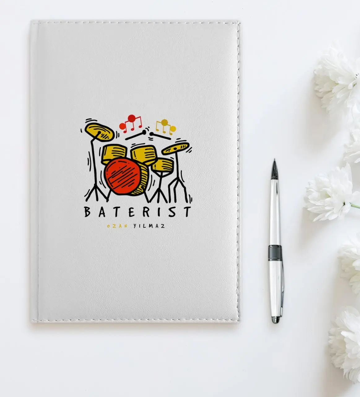 

Personalized Professional Baterist White Leather Organizer-2