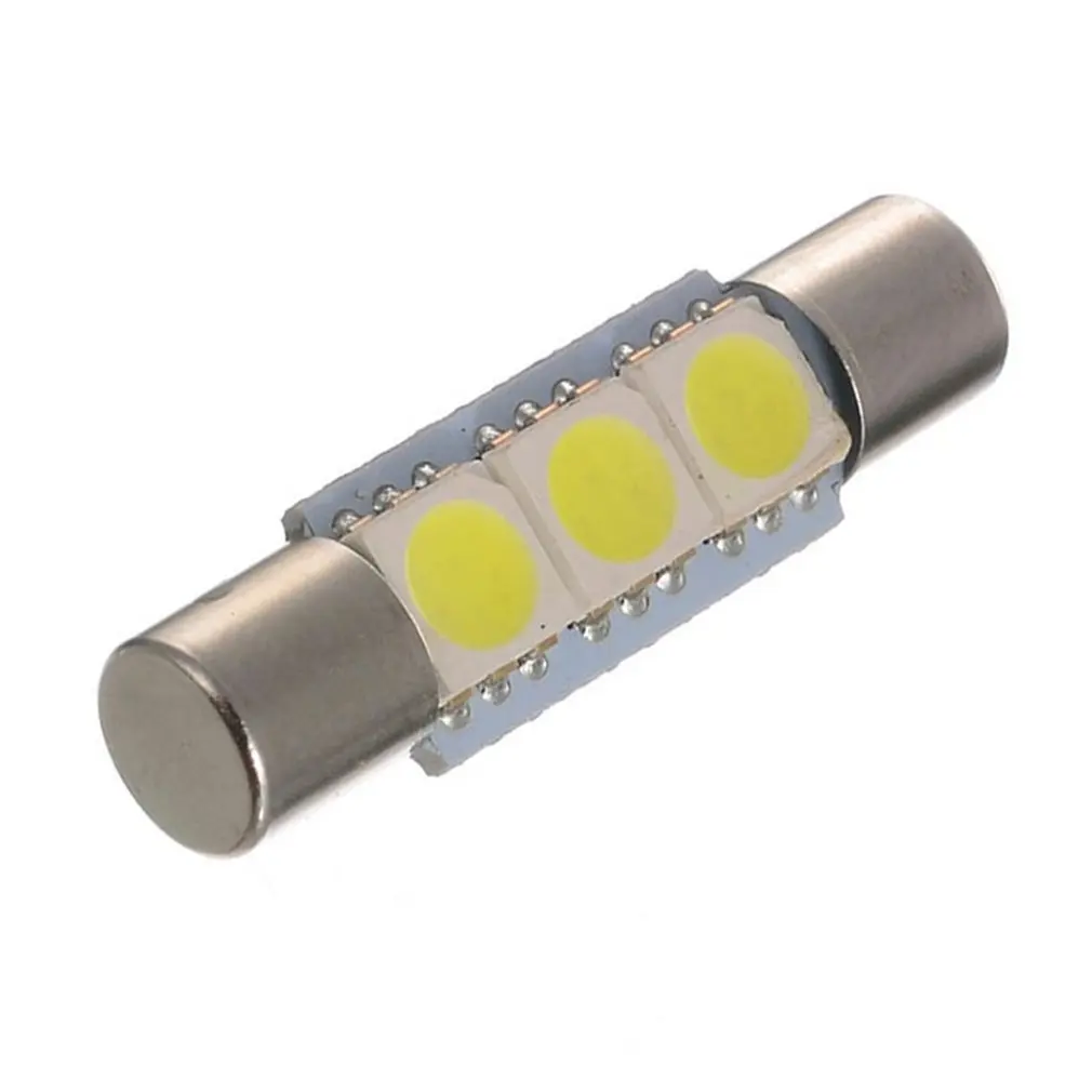 

3 шт автомобильное светодиодное освещение для чтения T6 5050 3SMD 29 мм плоская головка двойная точка 5 Вт крыша свет плавкого предохранителя для а...