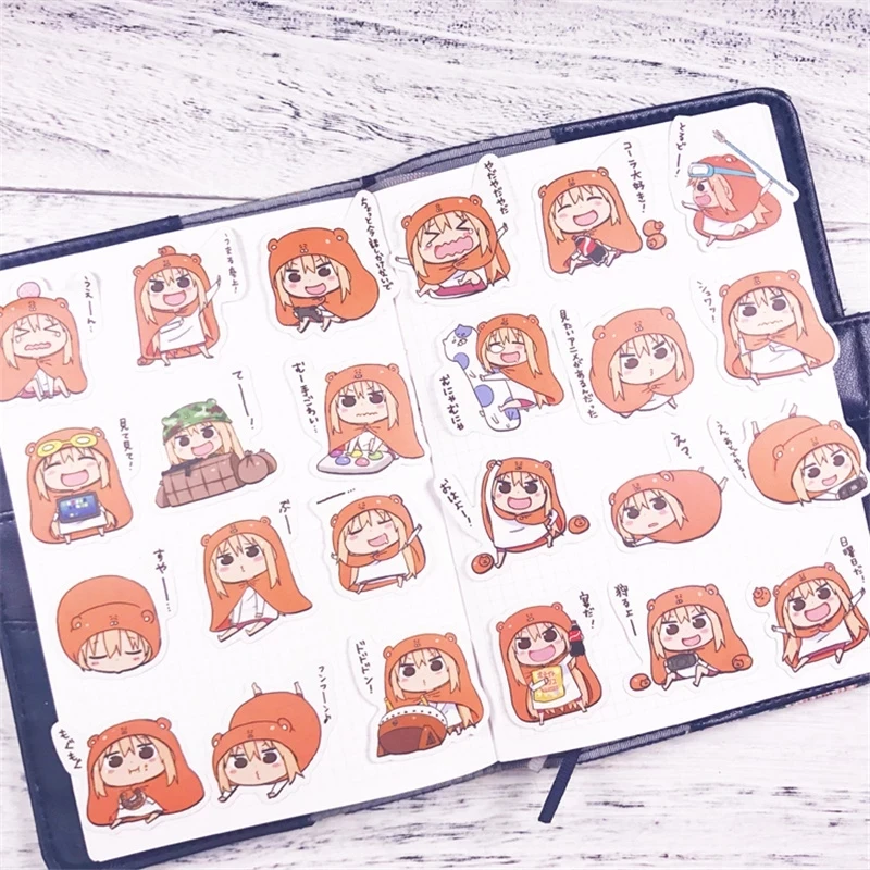 

10 Bag 24 pieces Japanese Style Anime Cartoon Personali Glue Himouto! Umaru-chan Princess Kid Paper Sticker for Message Notebook