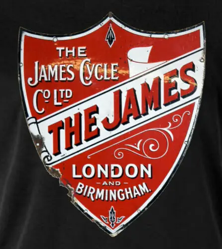 

James Motorcycle Company Vintage Style T Shirt Black