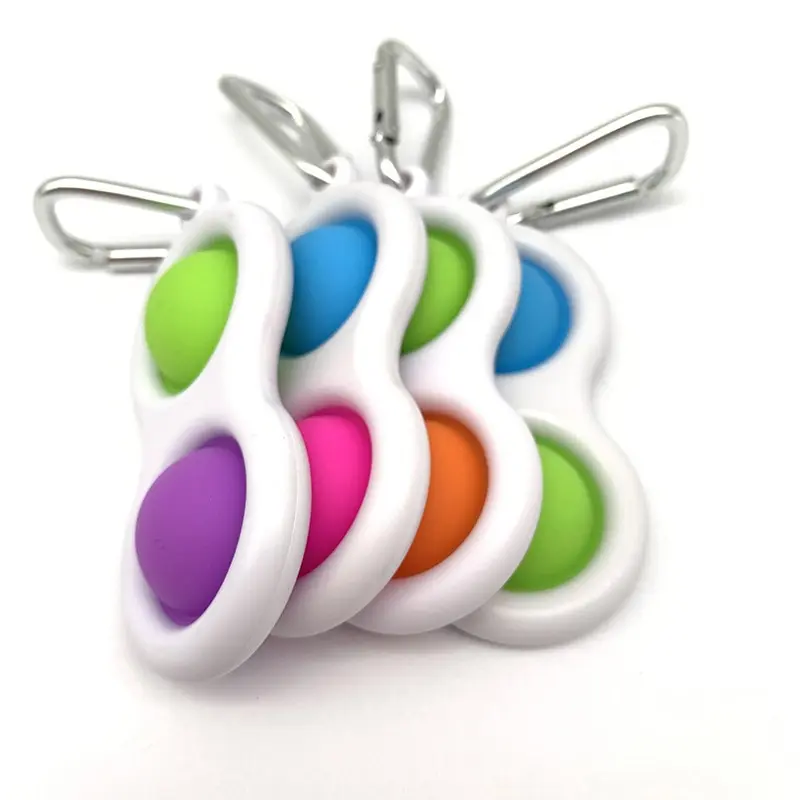

New Hot Sales!!! pop it keychain bulk stress Relief Small Key ring Pendant Push Bubbles 4 pcs pop it figet toy keychain