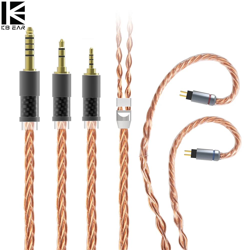 

KBEAR Crystal-C 8core 7N OCC Upgrade Headphone Cables 2PIN/MMCX/QDC/TFZ Earphone Cables 2.5/3.5/4.4mm headset cable KZ CCZ BL03