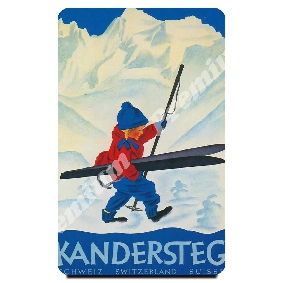 Швейцария Сувенирный магнит Винтажный туристический плакат | Дом и сад