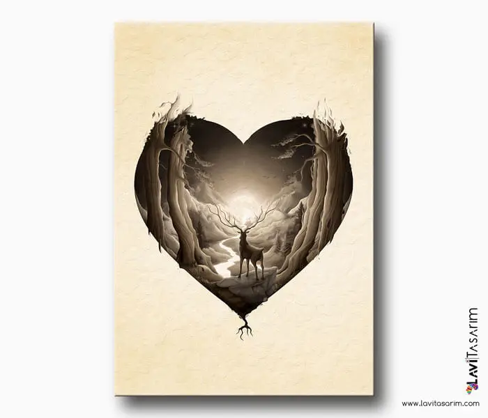 Олень любовь холст живопись домашний фоторамки настенная фоторамка Деревянная