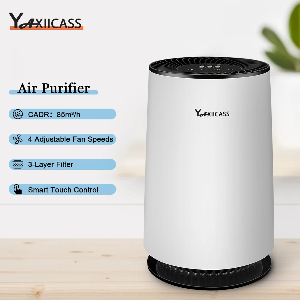

YAXIICASS Portable Air Purifier 85m³/H Air Cleaner With True HEPA Filter For Home Smart Touch Screen Air Recirculation Purifiers
