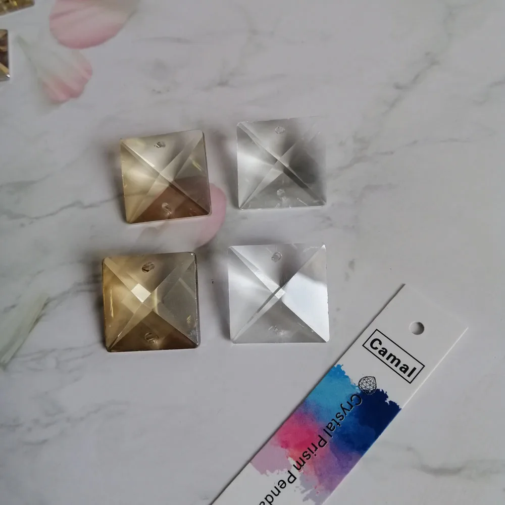 20 шт. коньяк/прозрачные призматические бусины 18 х18 мм | Лампы и освещение