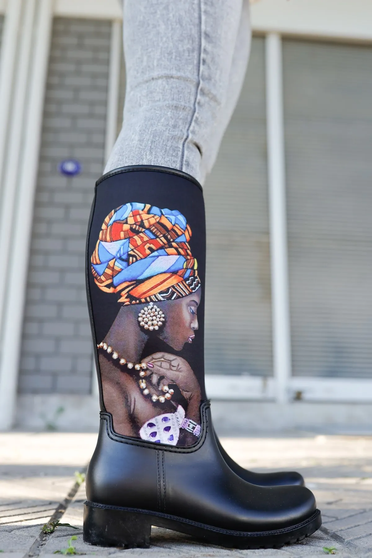 

Rubber rain boots women designer rain rubber boots printed boots new women fashion new style wear winter made in Turkey