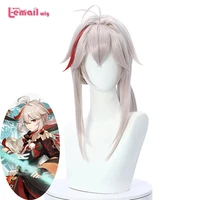 l email wig synthetic hair game genshin impact kazuha cosplay wig kazuha cosplay wig straight beige heat resistant women wigs