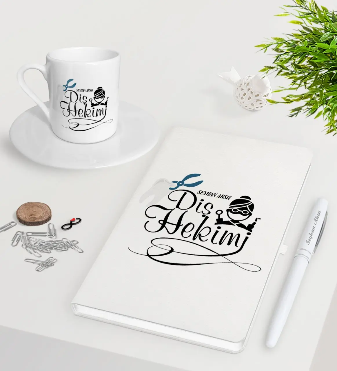 Персонализированные Стоматологическая Белый Ручка для записной книжки чашка