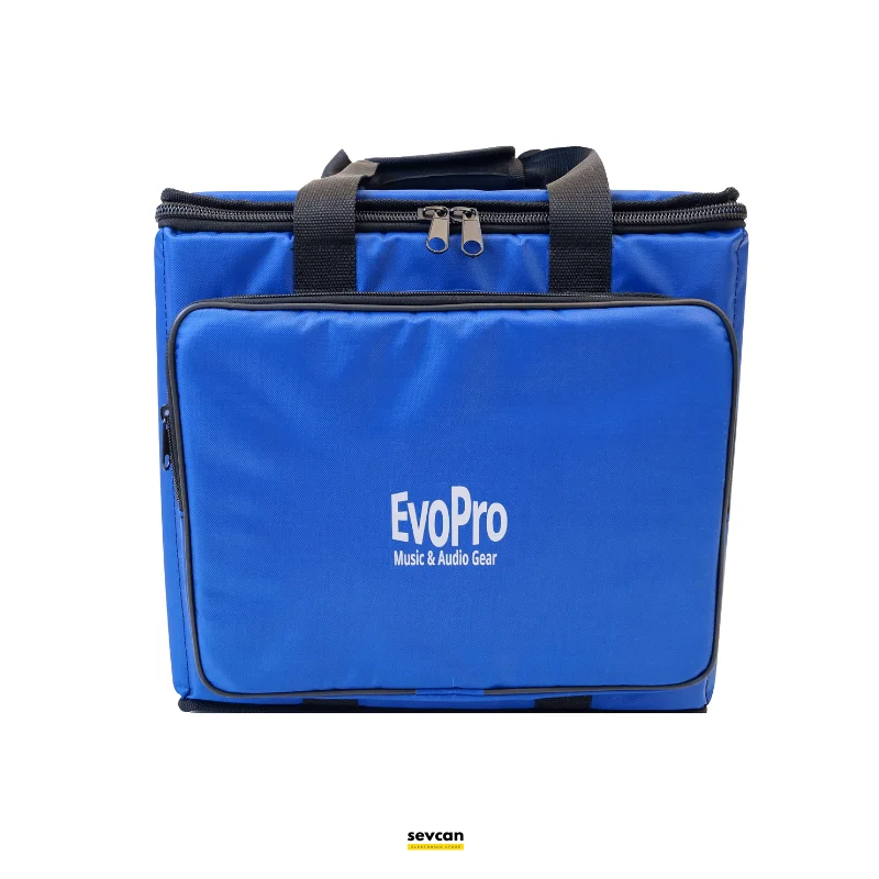 

Professional Vinyl Record Softcase DJ Equipment Bag with 2 CM Filling Material Provides Full Protection Blue