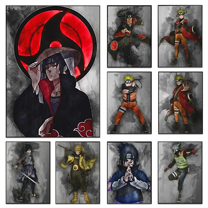 

Naruto Posters And Prints For Boys Bedroom Classic Japanese Anime Characters Sasuke Kakashi Canvas Painting Wall Art Home Decor