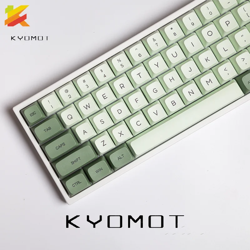 KYOMOT 124 Keys GMK Matcha XDA Profile PBT Dye Sub Keycap For Cherry MX Custom Mechanical Keyboard Layout Fit 61/64/68/87/96/104