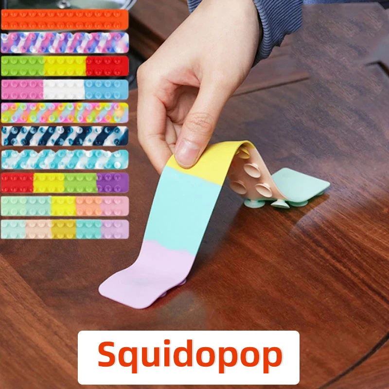 

Suction Cup Square Pat Pat Silicone Sheet Squidopop Fidget Toy Children Stress Relief Squeeze Toy Antistress Soft Squishy toy