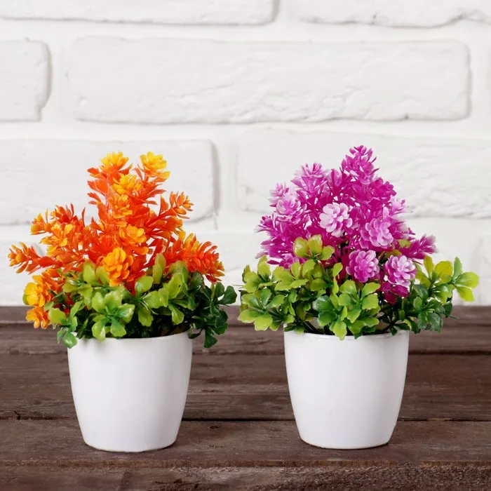 Бонсай в горшочке Азалия 6*15 см микс | Искусственные растения