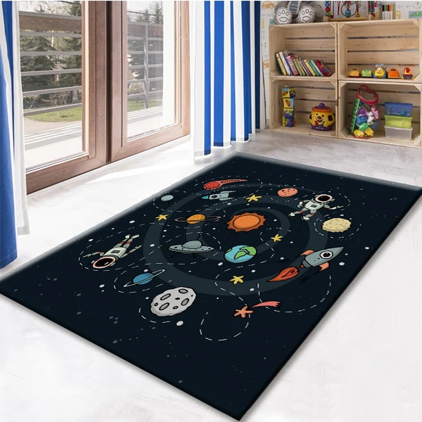 

Space And Planet 5 Patterned Carpet ,Non Slip Floor Carpet,Teen's Carpet,Turkish Rug